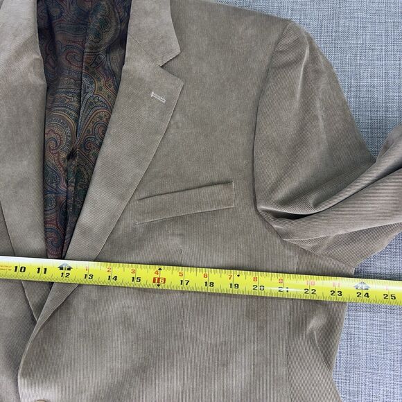Lauren Ralph Lauren Blazer‎ Mens 46R Tan Khaki Micro Corduroy Sport Coat Paisley - Picture 10 of 13